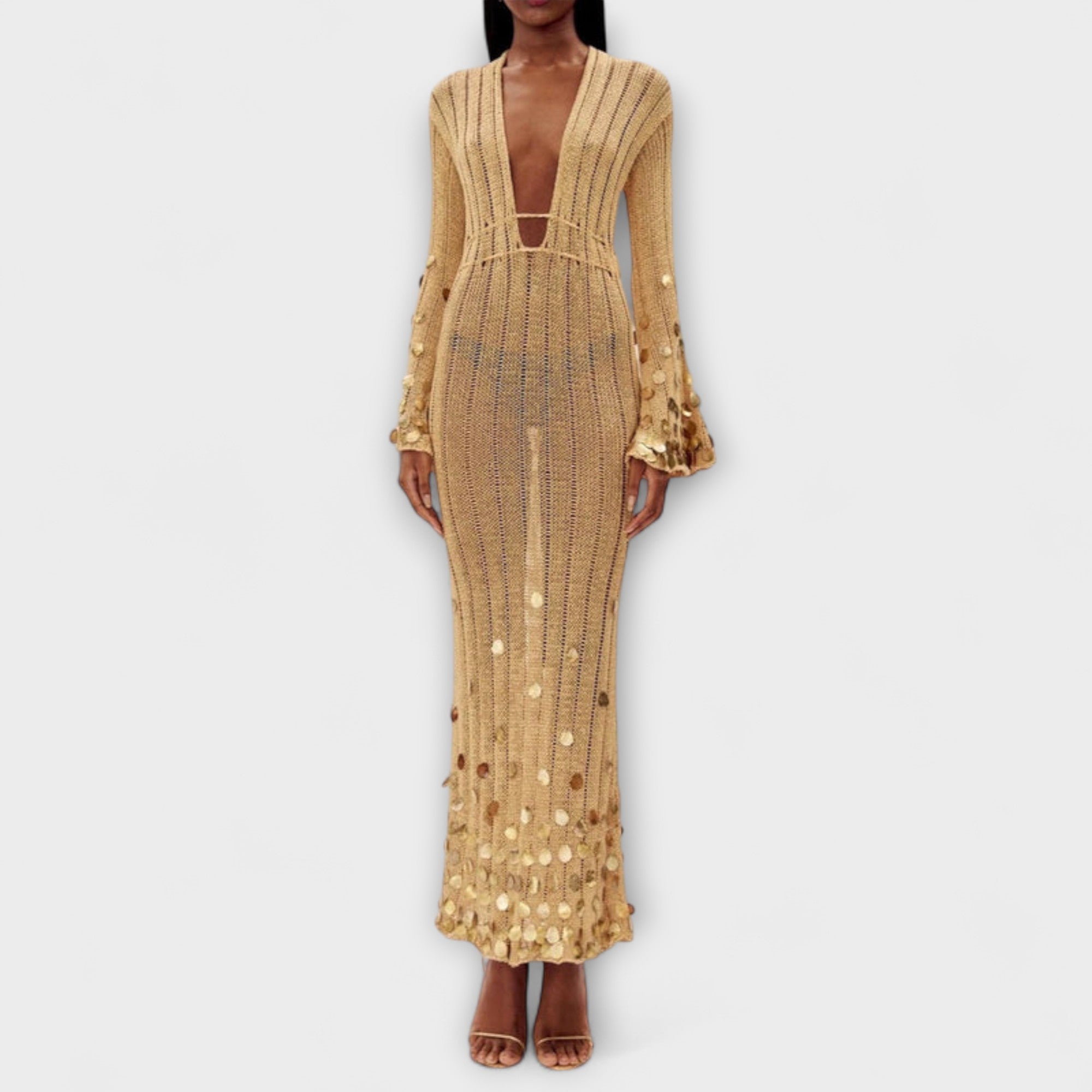 Kathleen - Goldigs Vestido Maxi de Punto
