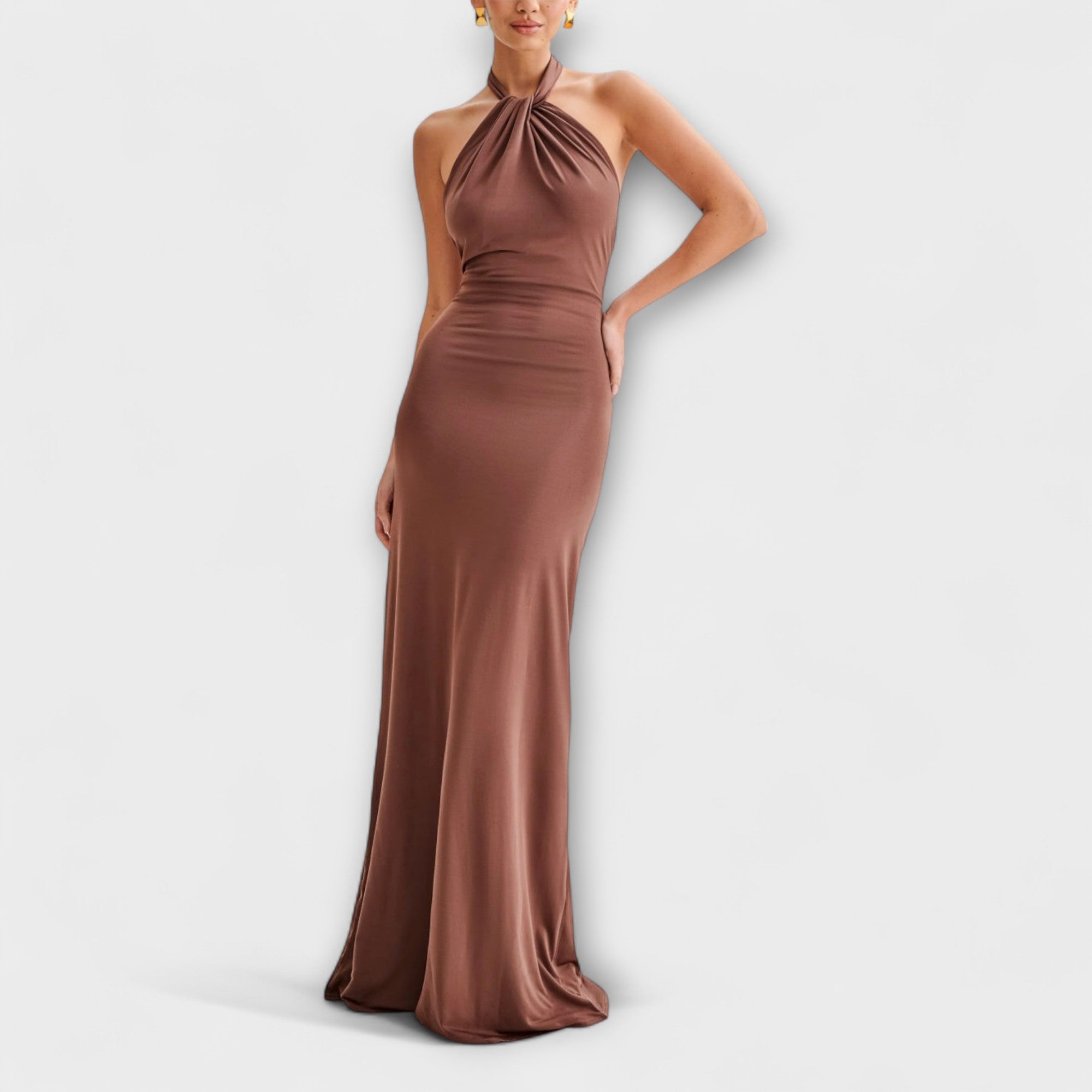 Lagoon - Vestido maxi halter ceñido