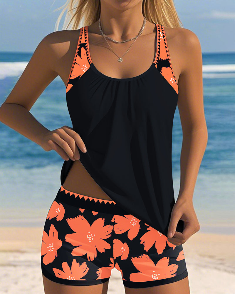 Mariana - Tankini sin mangas con escote en U