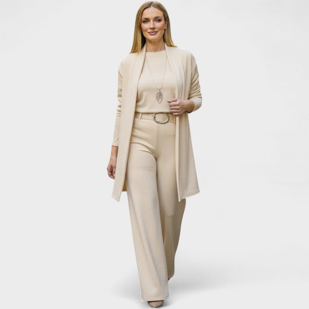 Janet: Traje de tres piezas para mujer, lujoso y cómodo, para un estilo atemporal