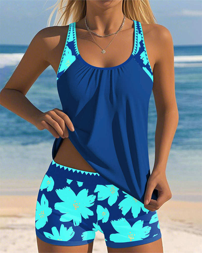 Mariana - Tankini sin mangas con escote en U