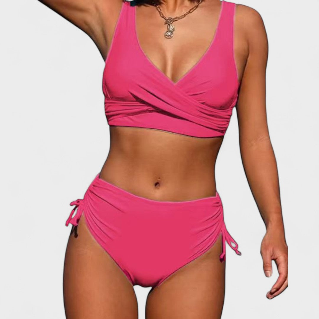 Helena - Bikini de cintura alta con top cruzado