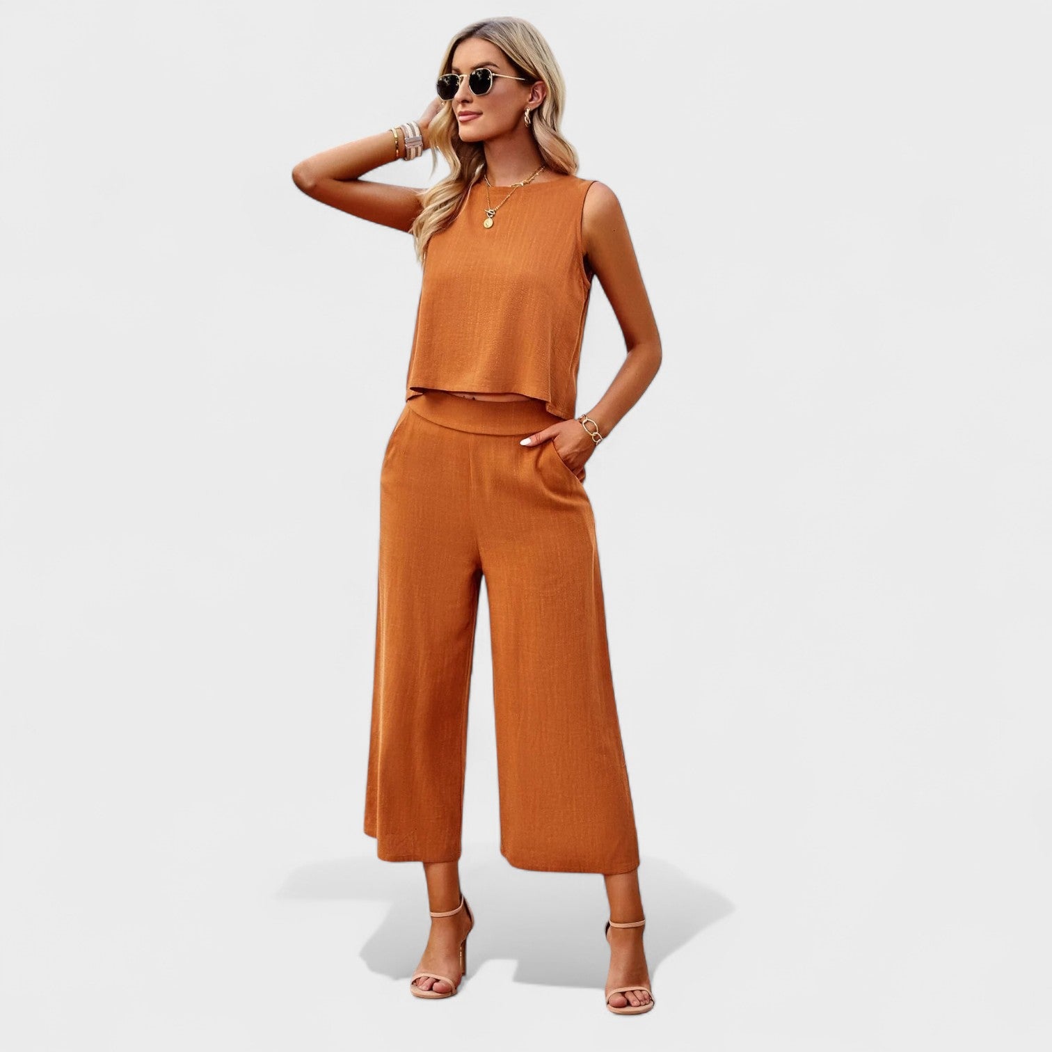 Conjunto de lino Mónica — elegante y suave