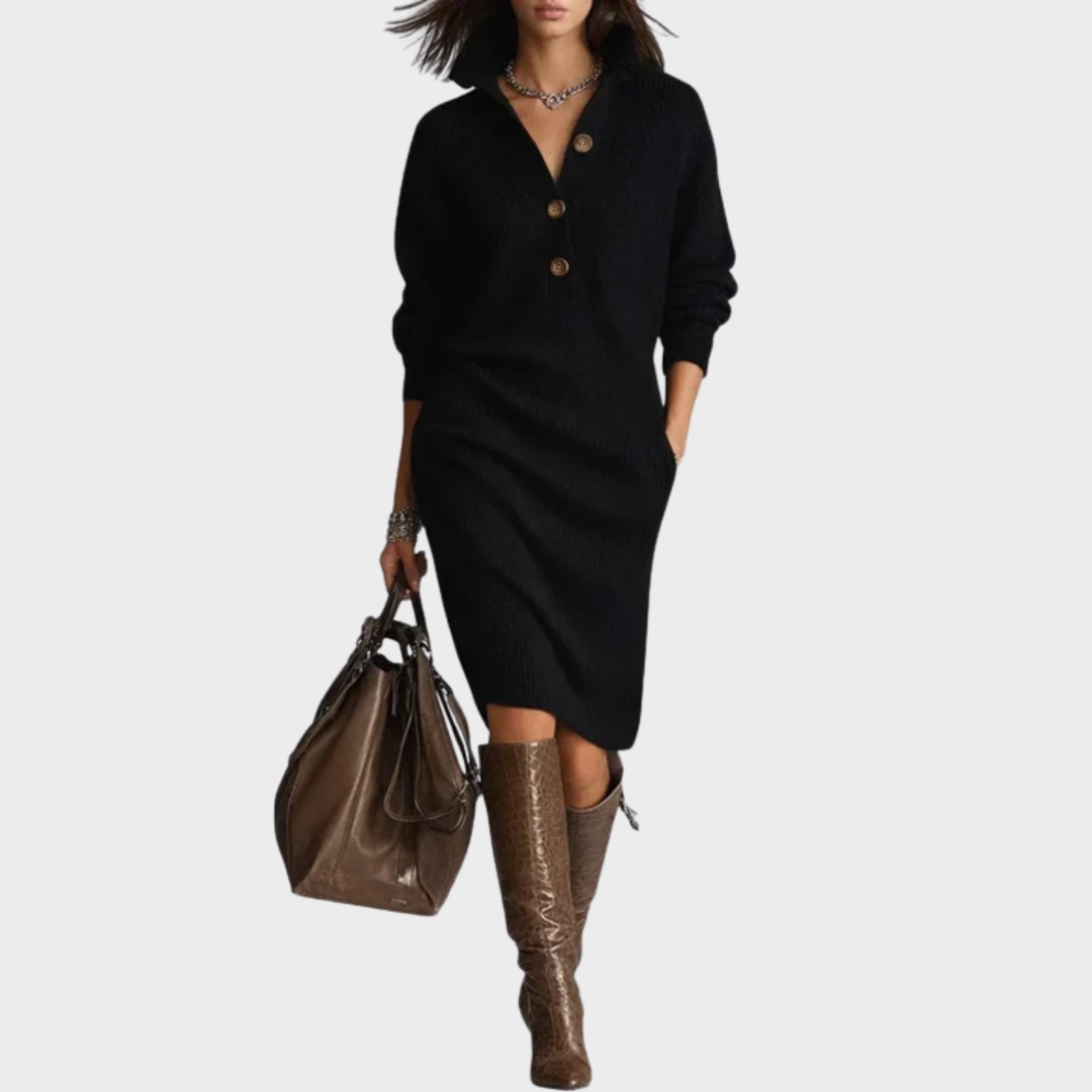 Nancy | Vestido de invierno elegante con botones