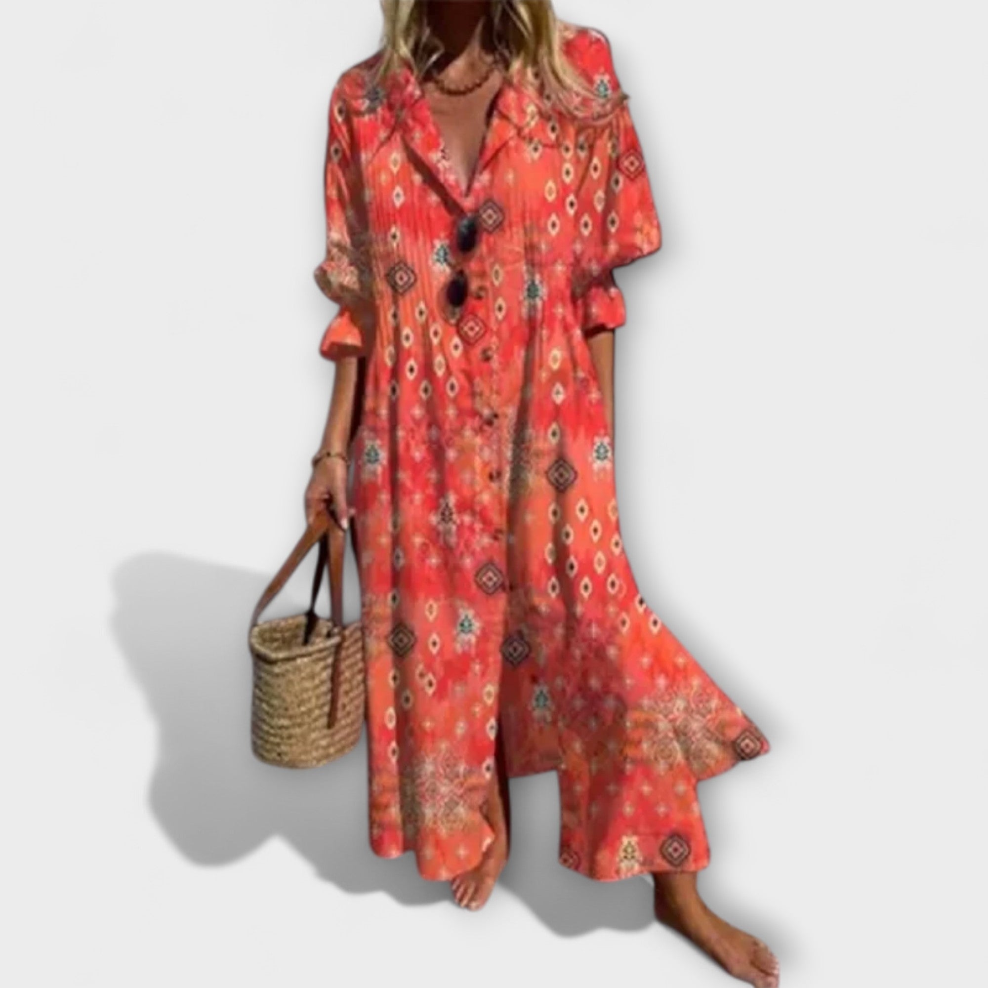 Lila - Vestido maxi favorecedor con cobertura del abdomen