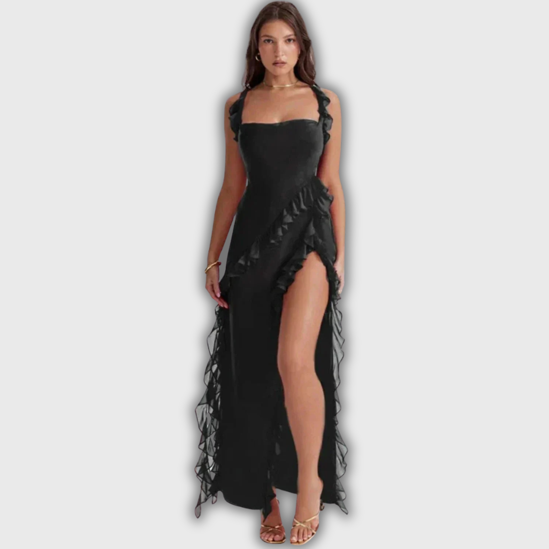 Lara - Vestido maxi elegante con abertura