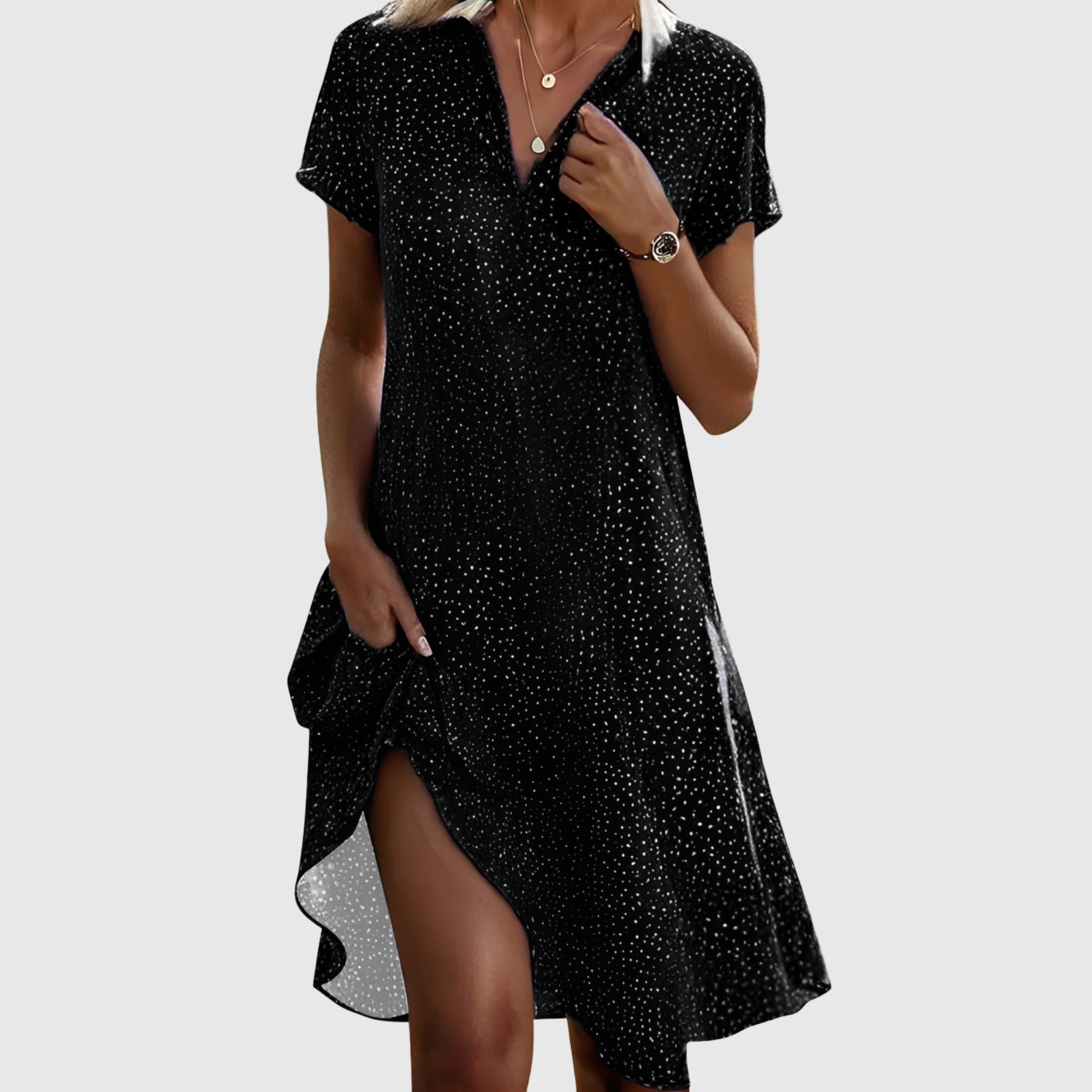 Lina | Vestido midi con mangas cortas