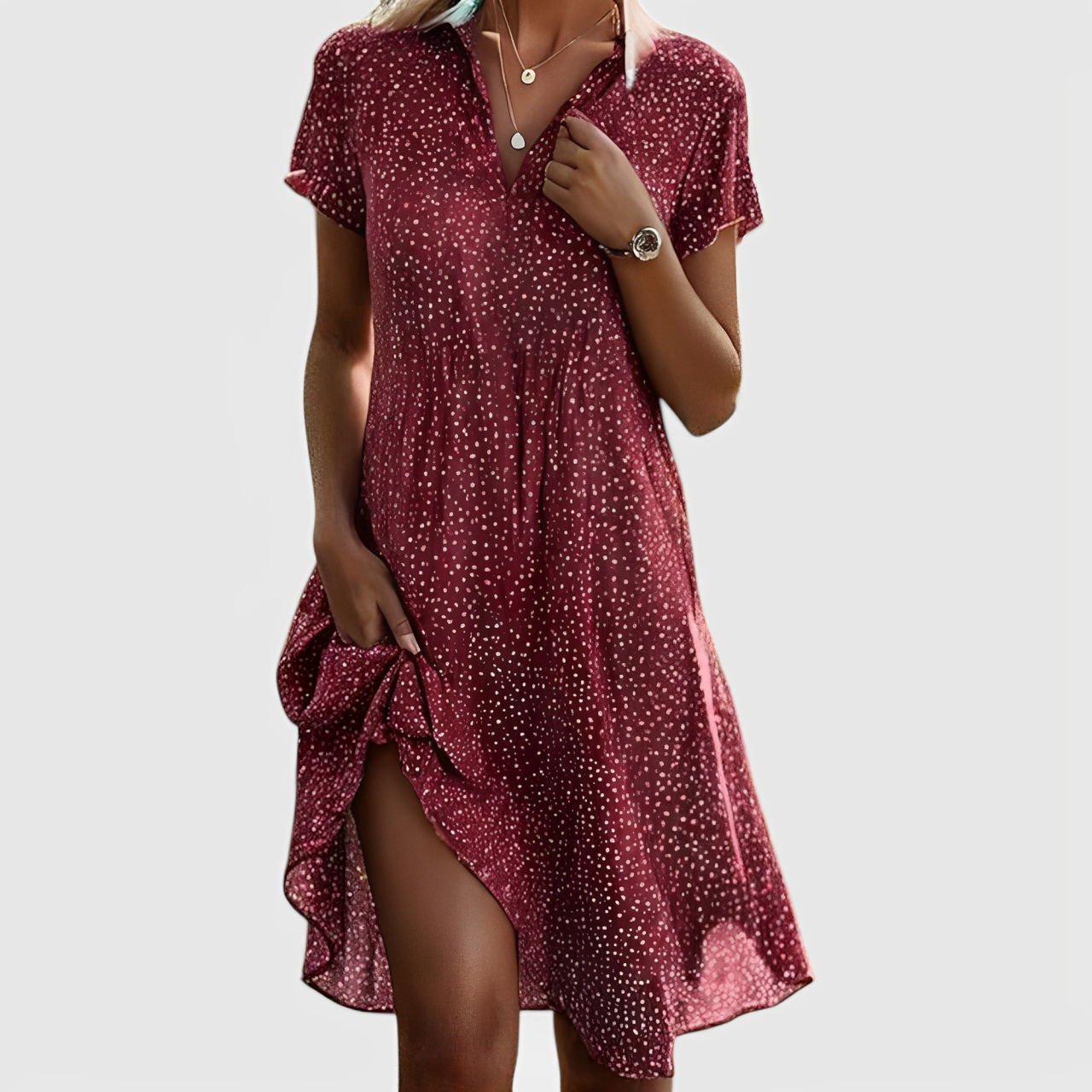 Lina | Vestido midi con mangas cortas