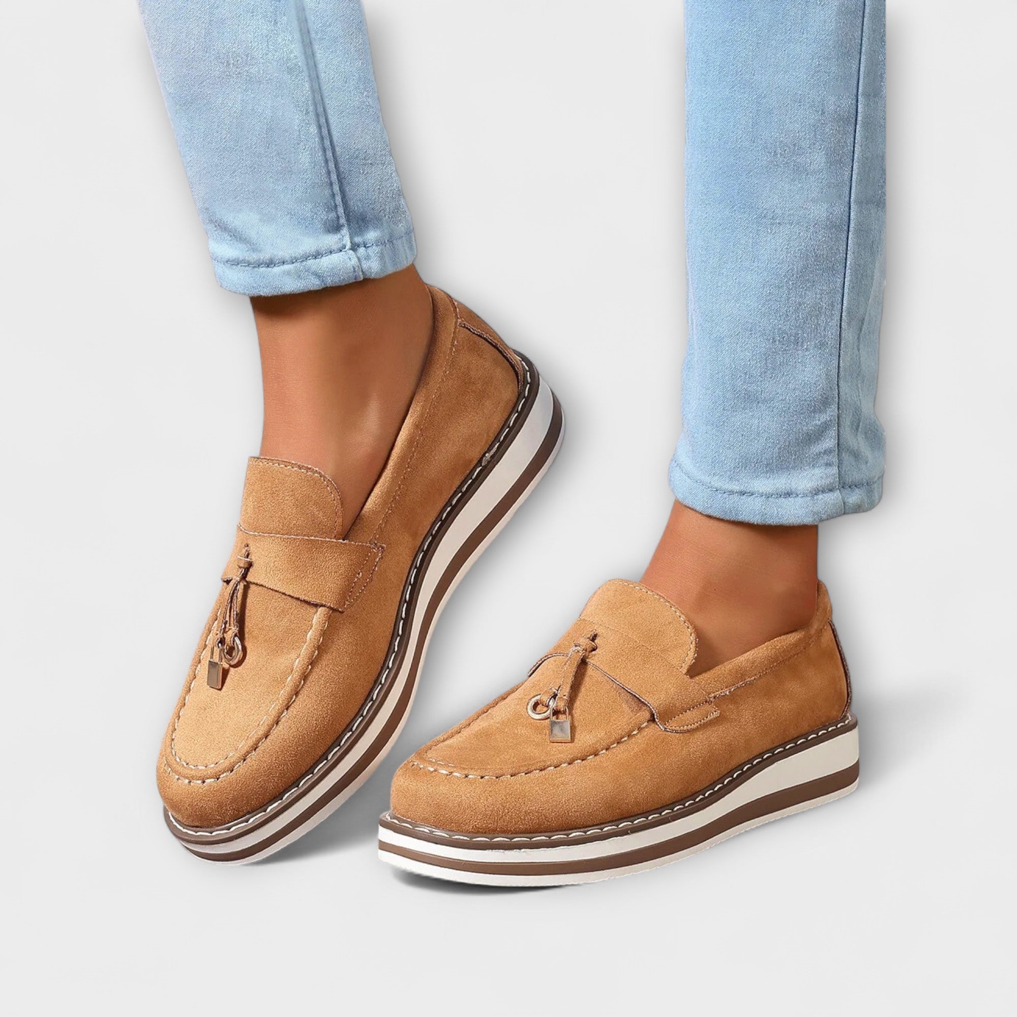 Ines - Mocasines casuales con puntera redonda, comodidad y estilo